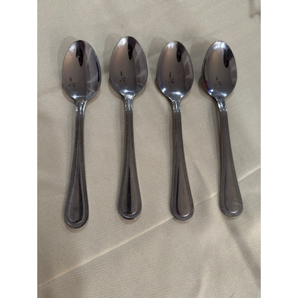 10 Strawberry Street Flatware Table Spoon Beaded Edge-Stainless Steel (Set of 4)